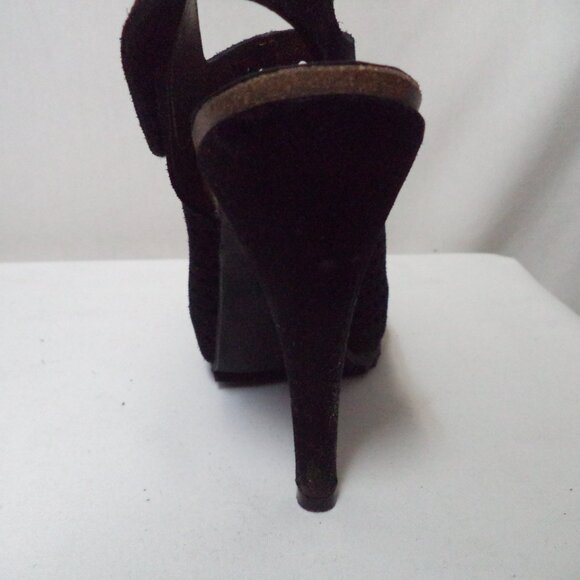 Pedro Garcia Suede Leather Candela Heels open toe Sandals Spain black Size Sz 7 - Picture 8 of 11